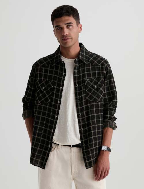 Huston Western Shirt in Black Multi