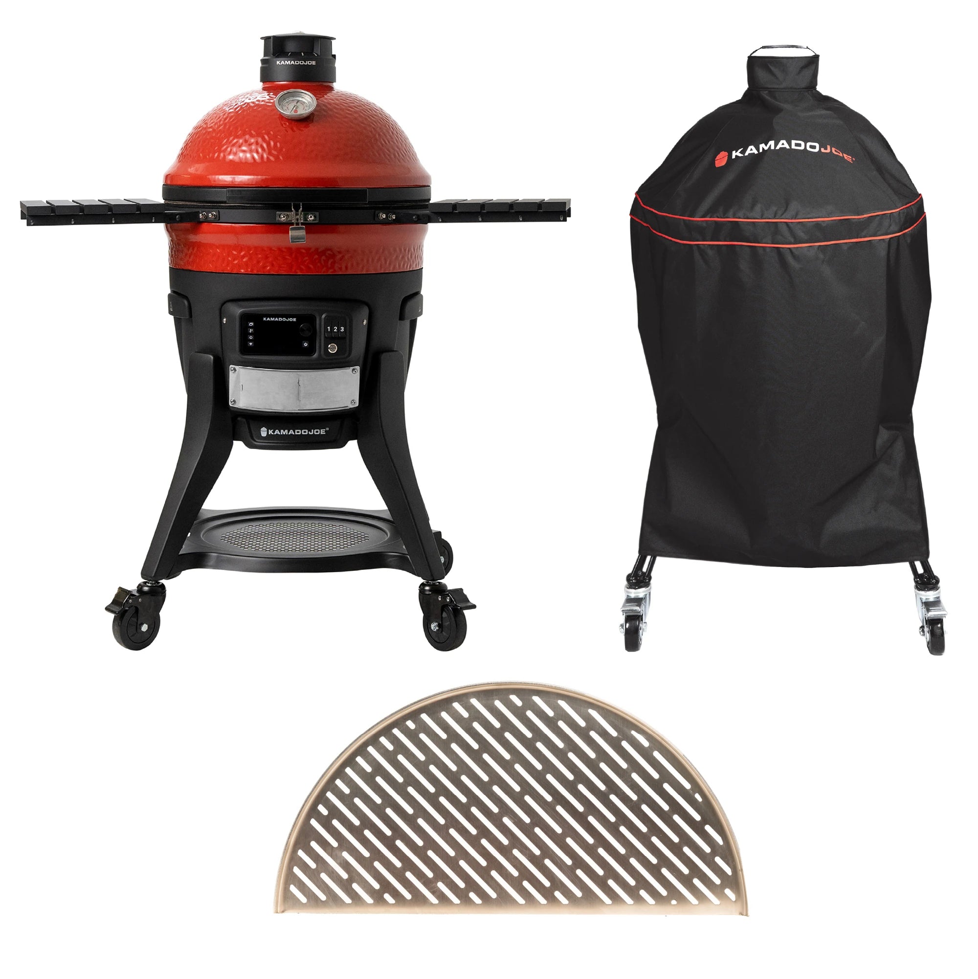 Image of Konnected Joe™ Digital Charcoal Grill and Smoker, Cover, and Grate Bundle