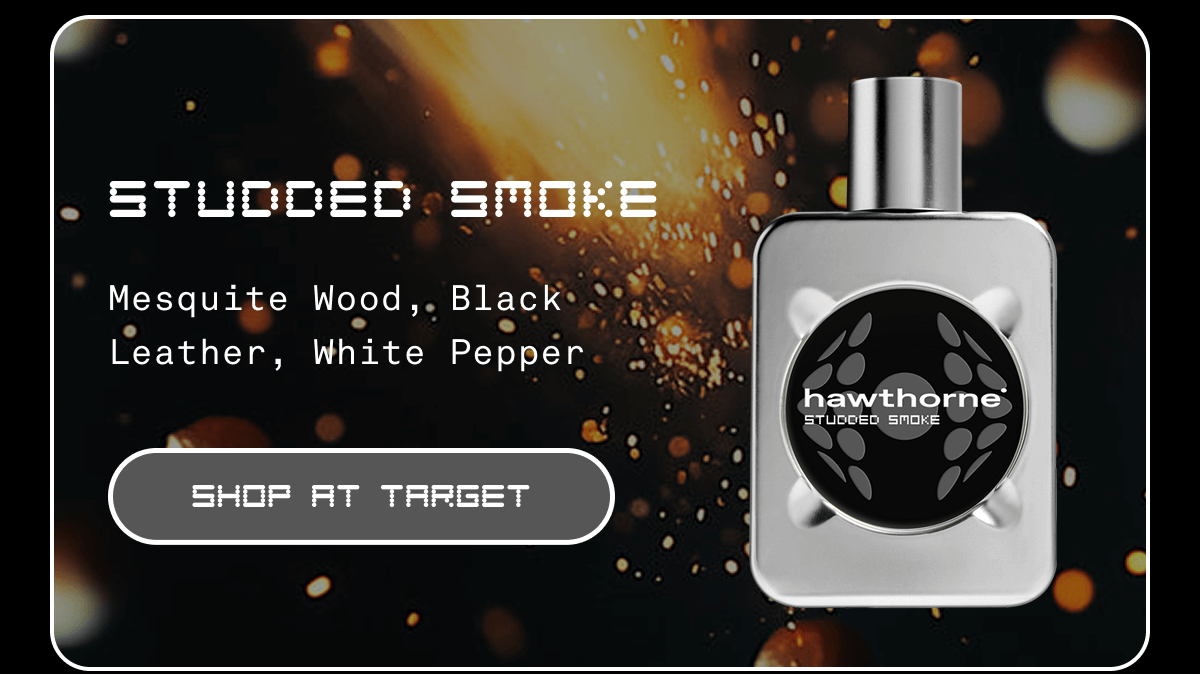 STUDDED SMOKE Mesquite Wood, Black Leather, White Pepper SHOP AT TARGET