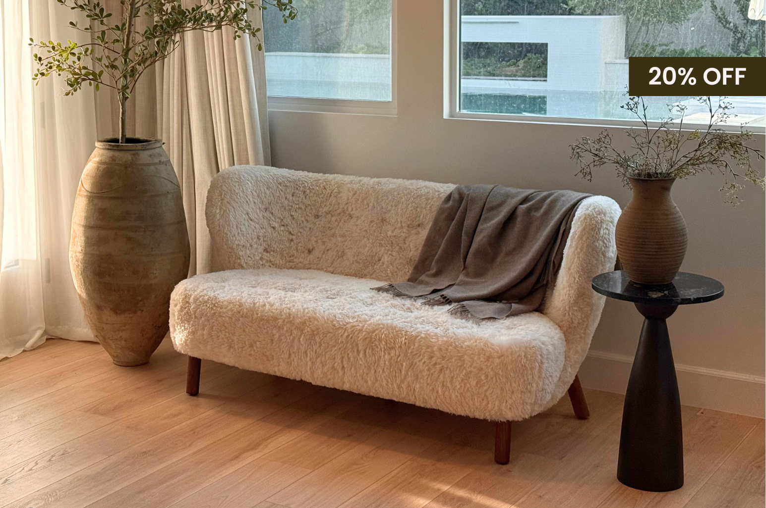 Little Sherpa Plush Loveseat