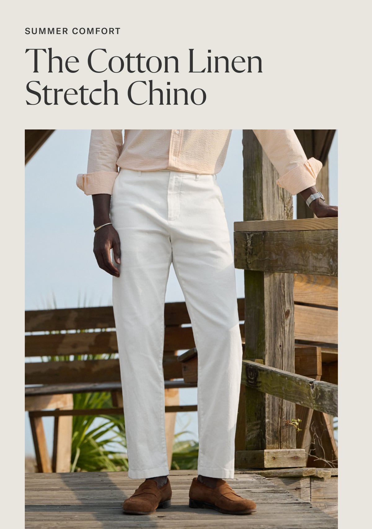 Summer Comfort: The Cotton Linen Stretch Chino