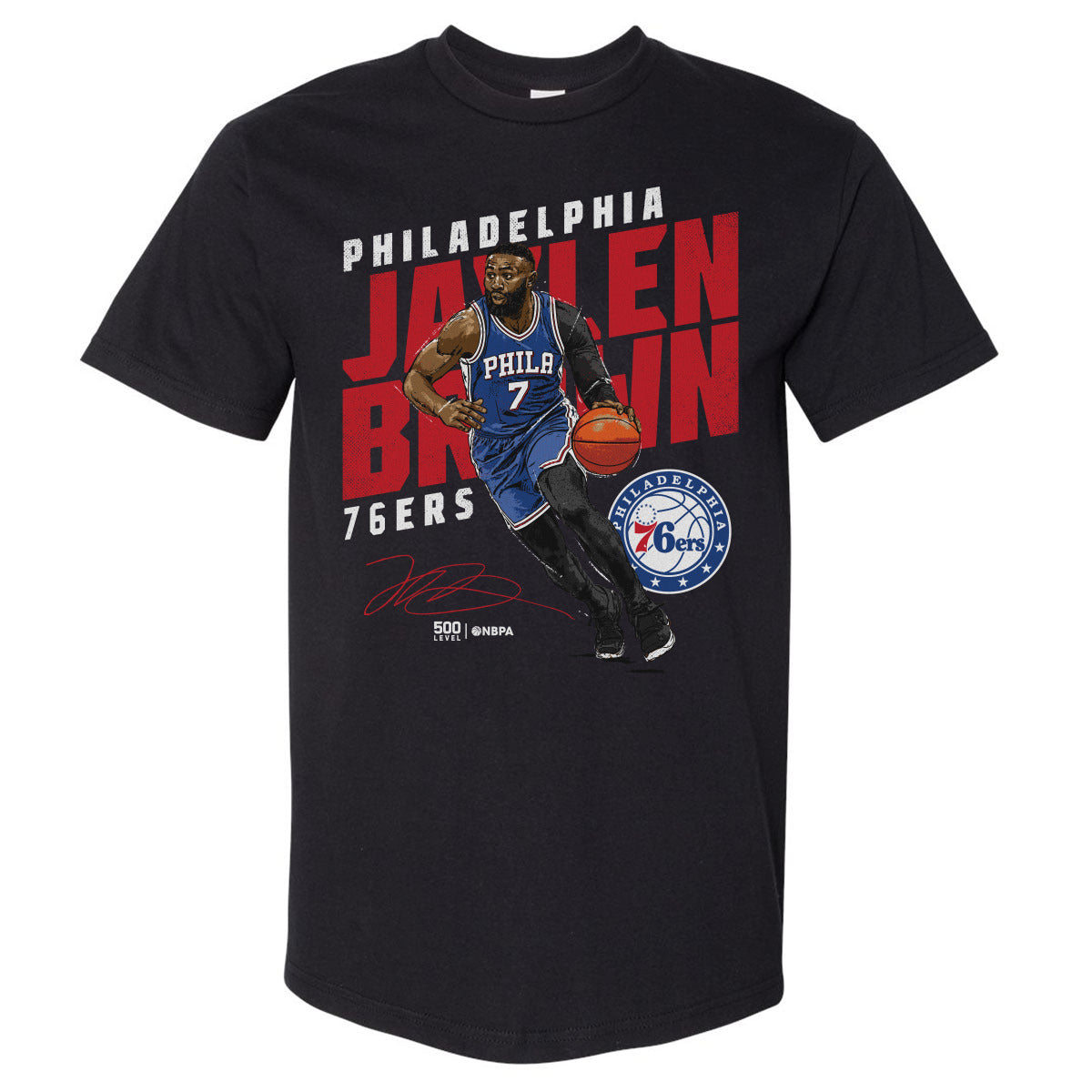 Image of Jaylen Brown Philadelphia 76ers Slant WHT
