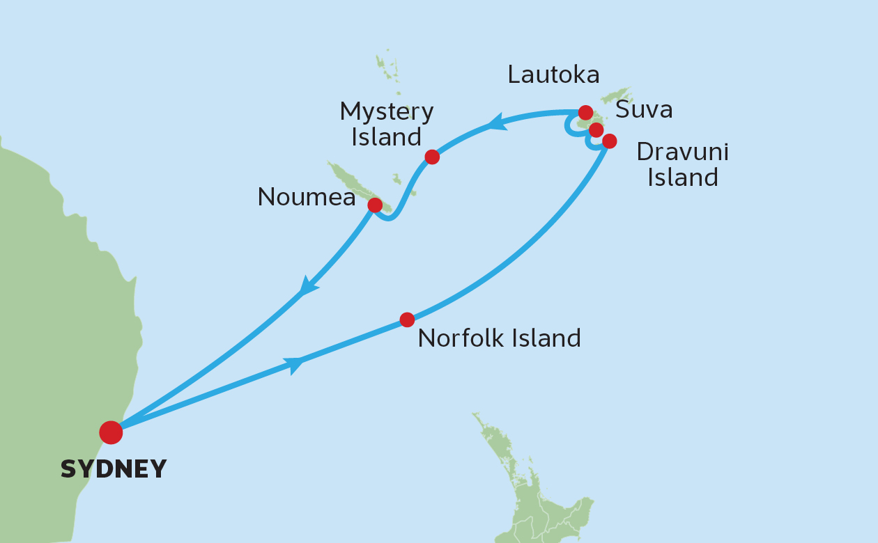 NORFOLK ISLAND <br>& THE SOUTH PACIFIC  MAP