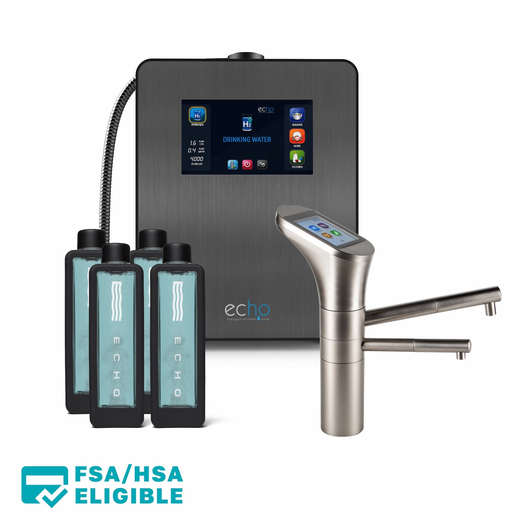 Echo Ultimate + 4 Echo Flasks + Echo Digital Faucet Bundle