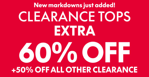Clearance Tops 60% Off