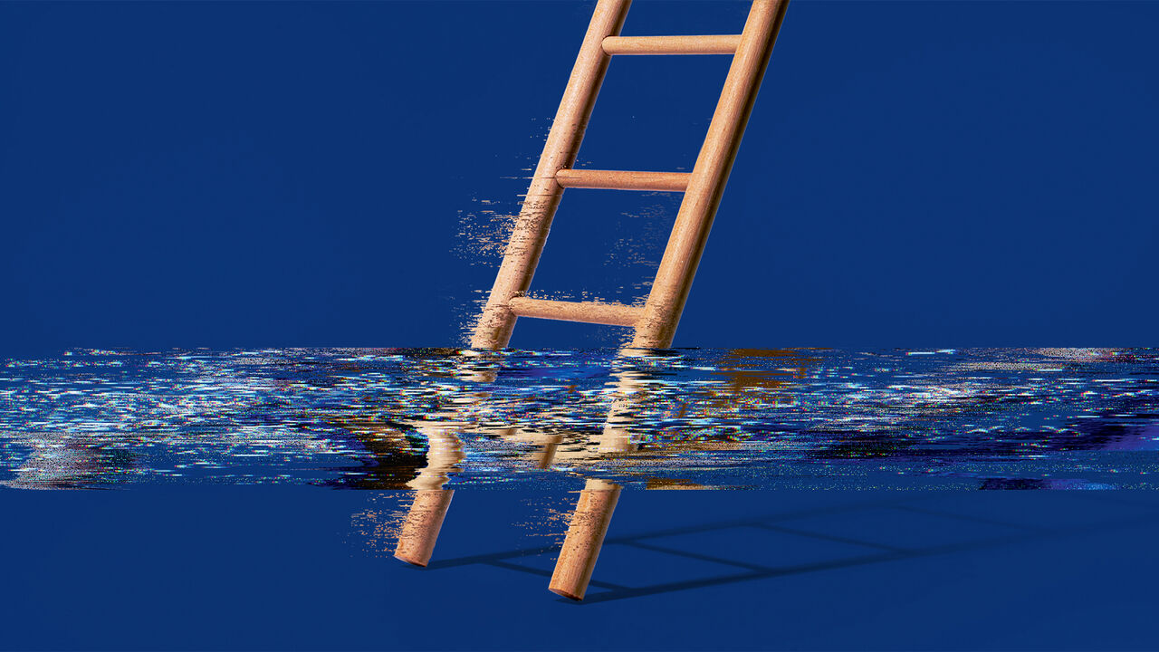 Illustration of a glitching ladder