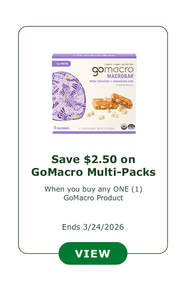 Save $2.50 on GoMacro Multi-Packs