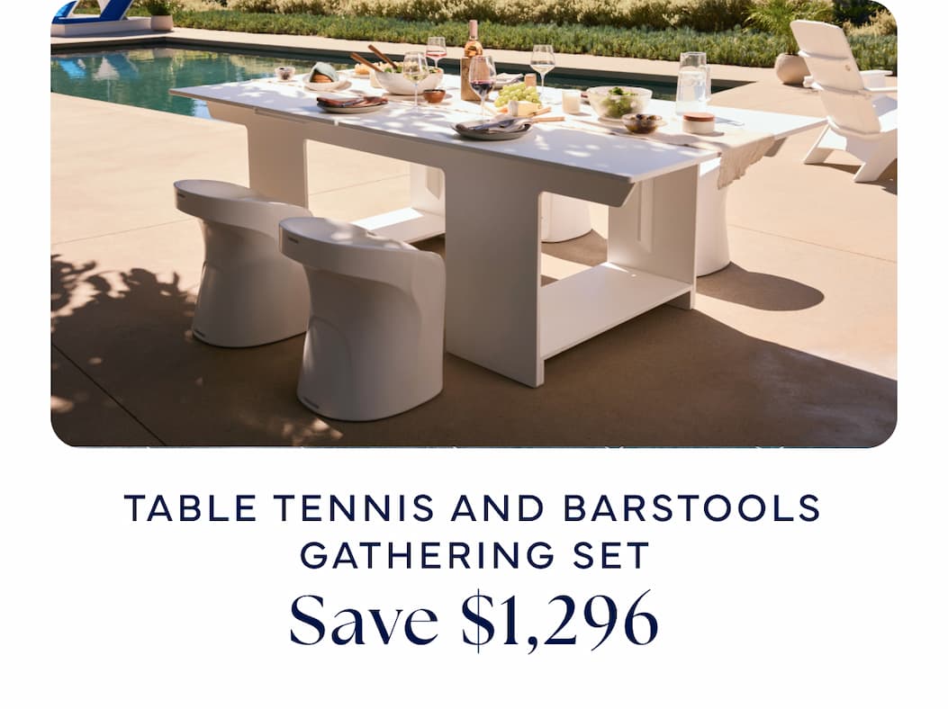 Table Tennis and Barstools Gathering Set