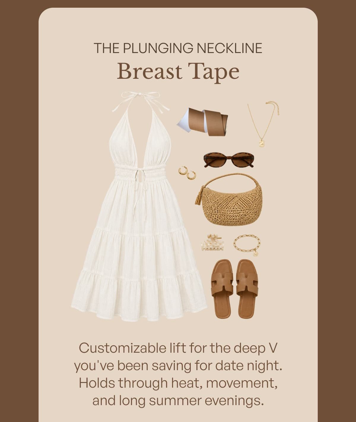 The plunging neckline breast tape 00 Aa Customizable lift for the deep V you've been saving for date night. Holds through heat, movement, and long summer evenings.