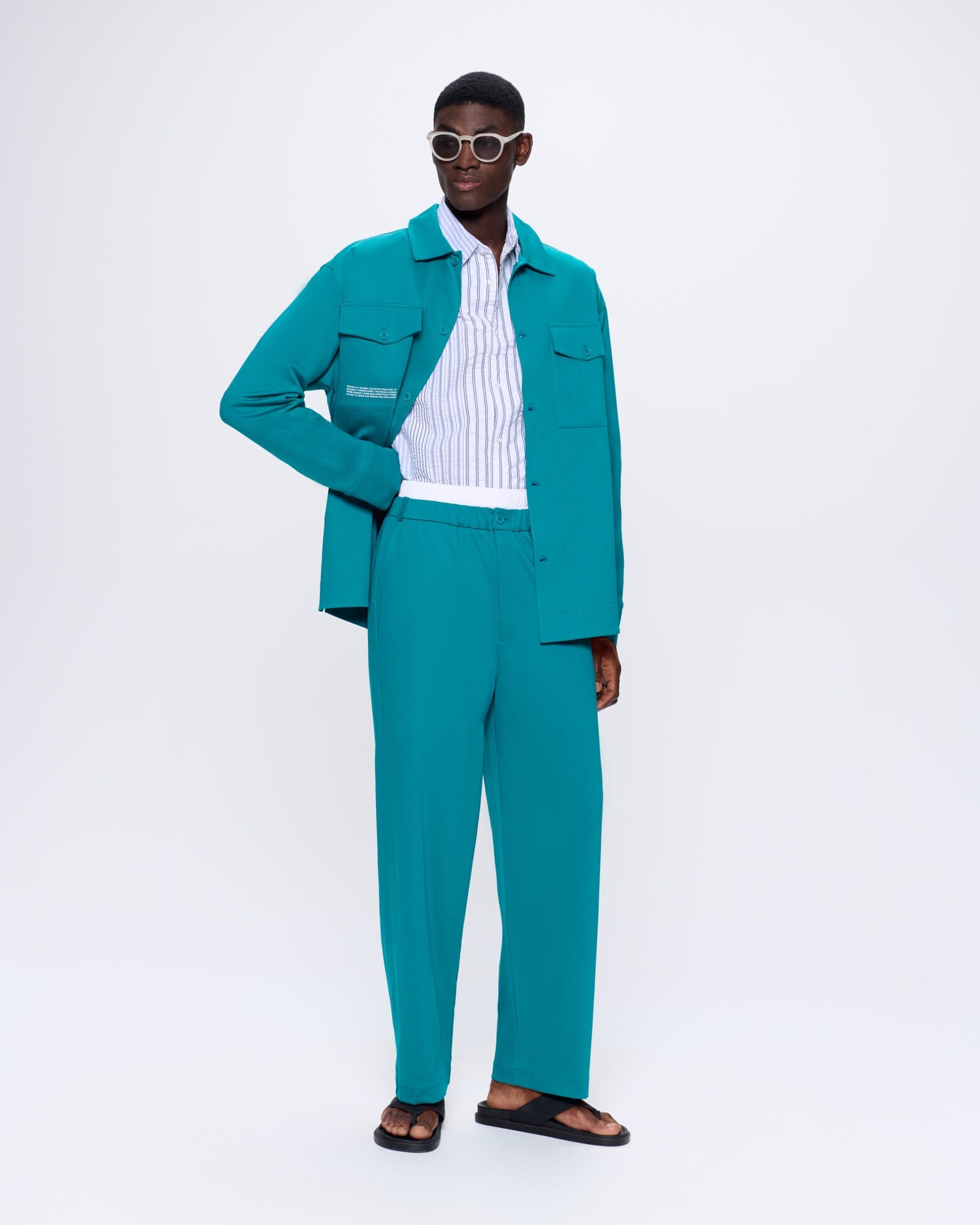 Image of Mens Interlock Trouser—Malachite Green