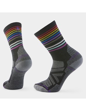 Hike Pride Crew Socks-Charcoal / L