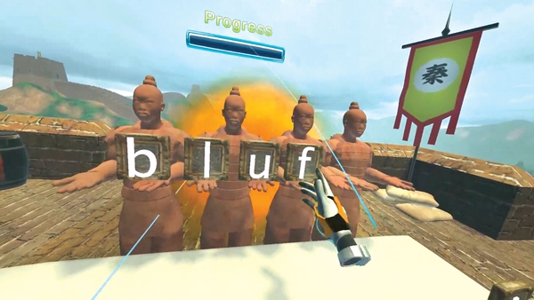 screenshot from a reading game showing the letters 