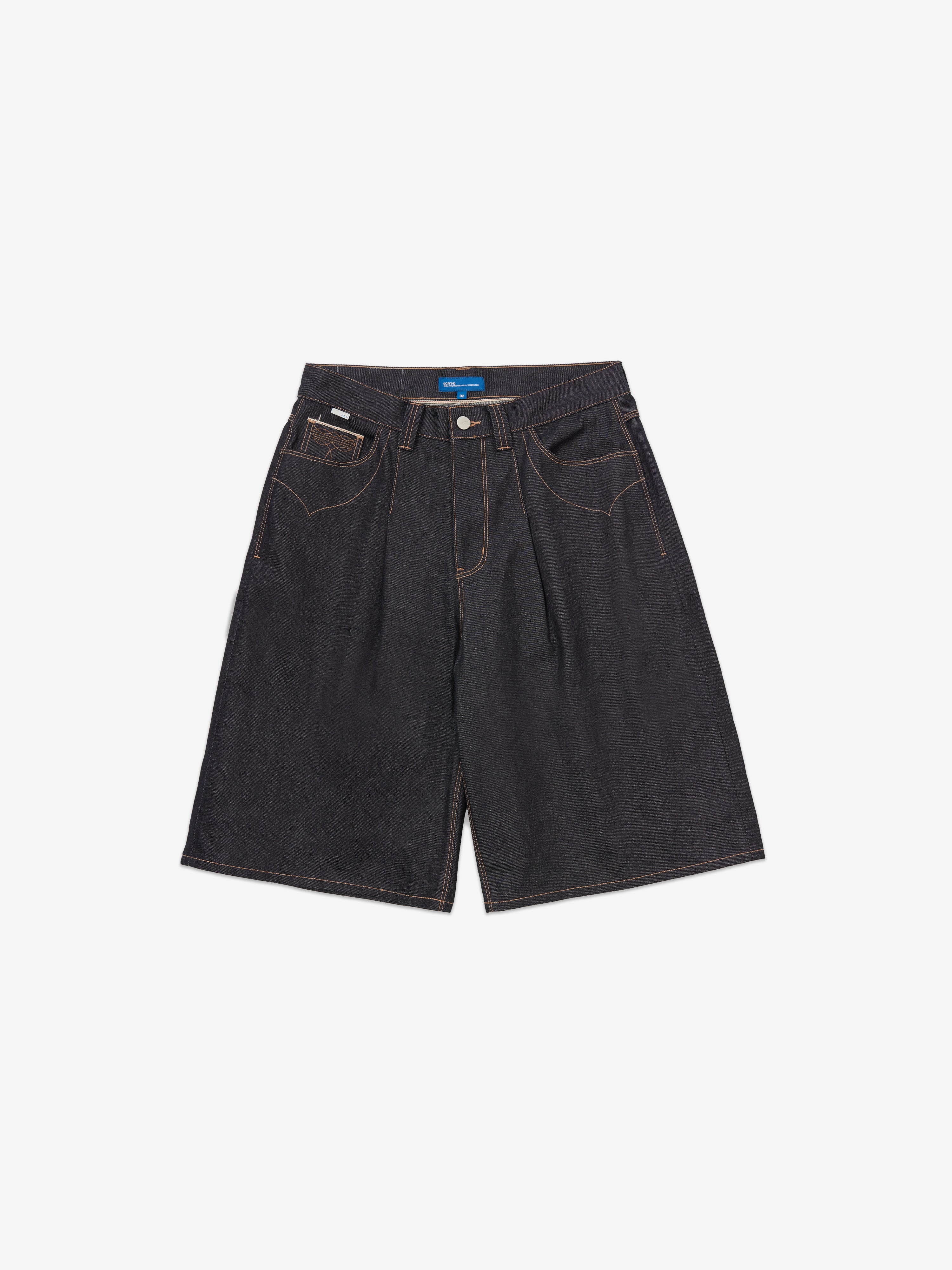 Image of Selvedge Denim Wide Shorts