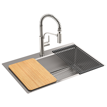Kohler Provo 33-inch Dual Mount Single-Bowl Workstation Kitchen Sink Kit