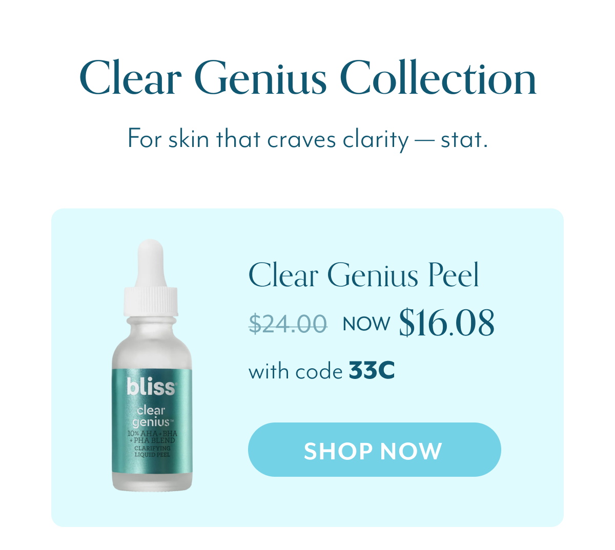 Clear Genius Collection For skin that craves clarity — stat. Clear Genius Peel