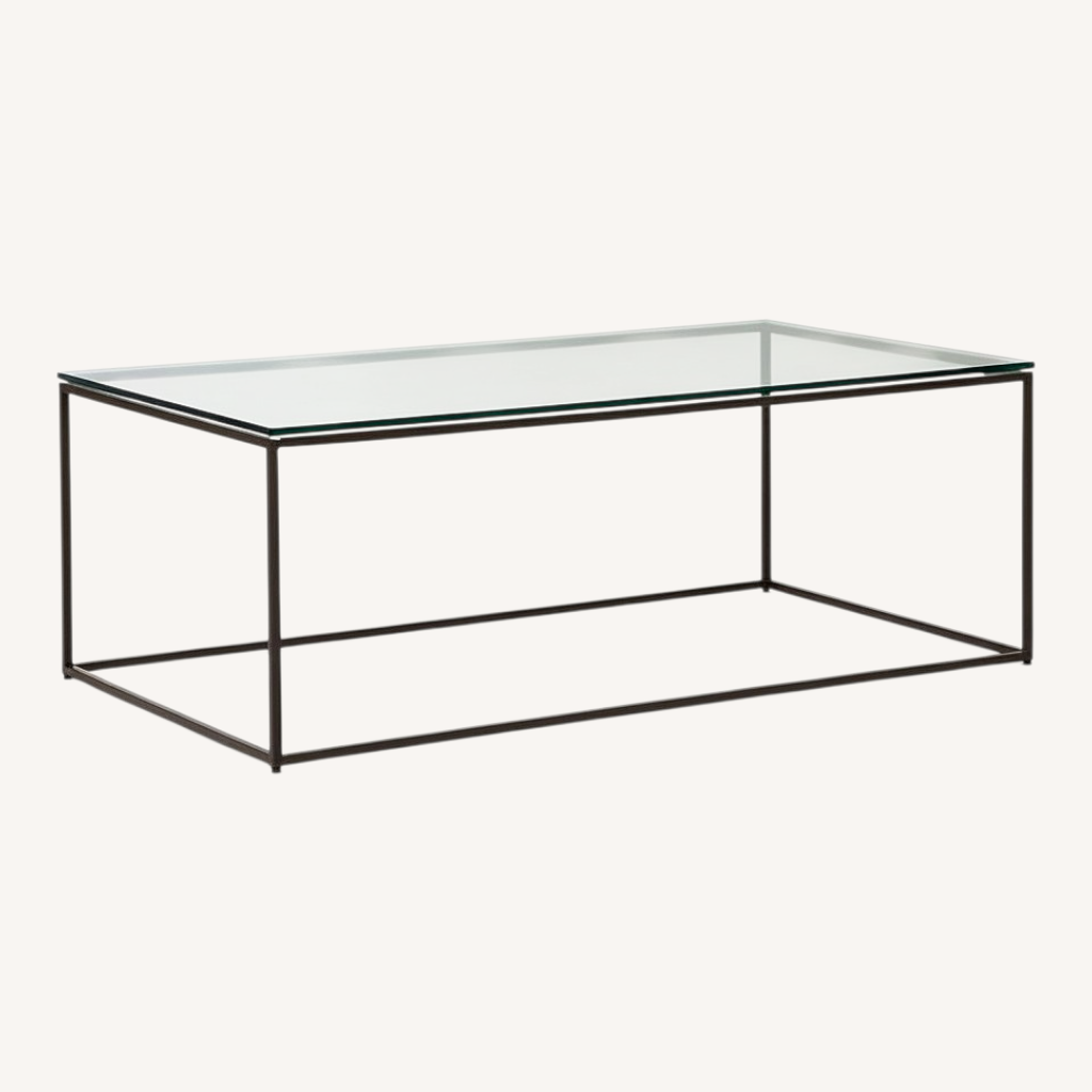 Image of West Elm Strealine Transparent Glass Coffee Table