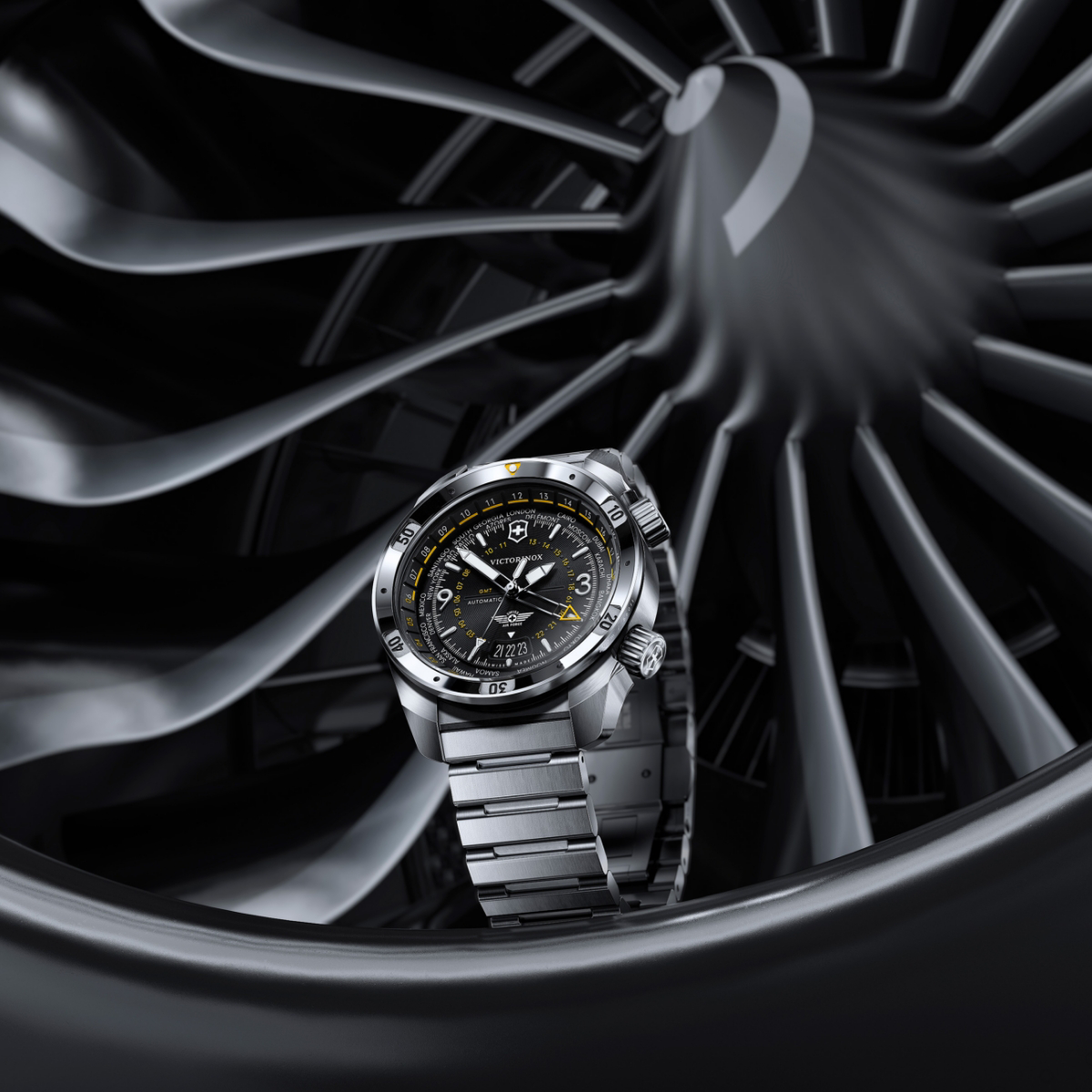 A picture of the Victorinox Air Pro GMT Automatic watch.