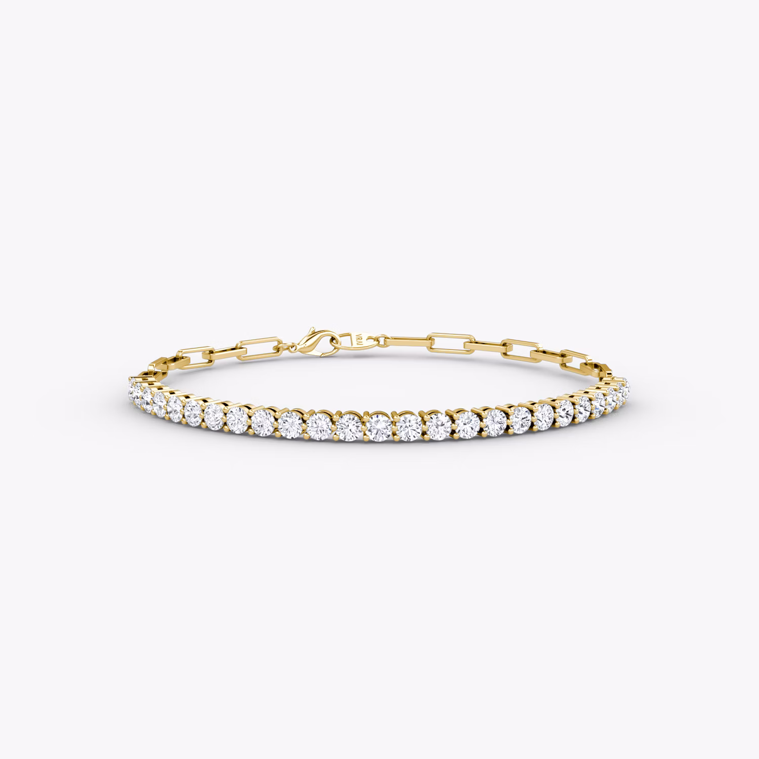 Paper Clip Tennis Bracelet YG Medium 
