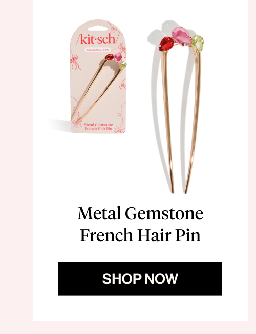 Metal Gemstone French Hair Pin