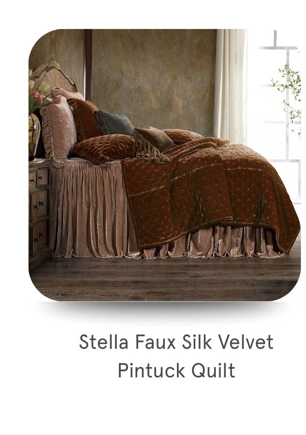 Stella Faux Silk Velvet Pintuck Quilt