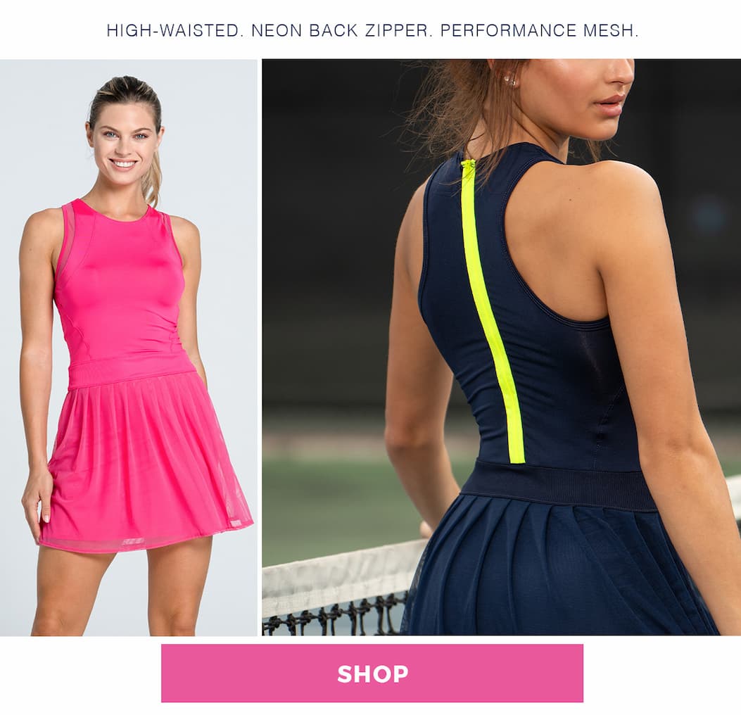 High-waisted. Neon Back Zipper. Performance Mesh.