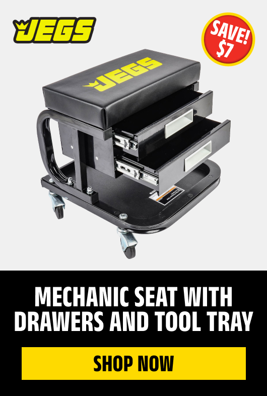 Mechanic Seat with Drawers and Tool Tray