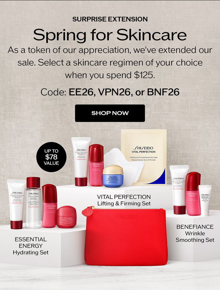 Select a skincare regimen of your choice when you spend $125