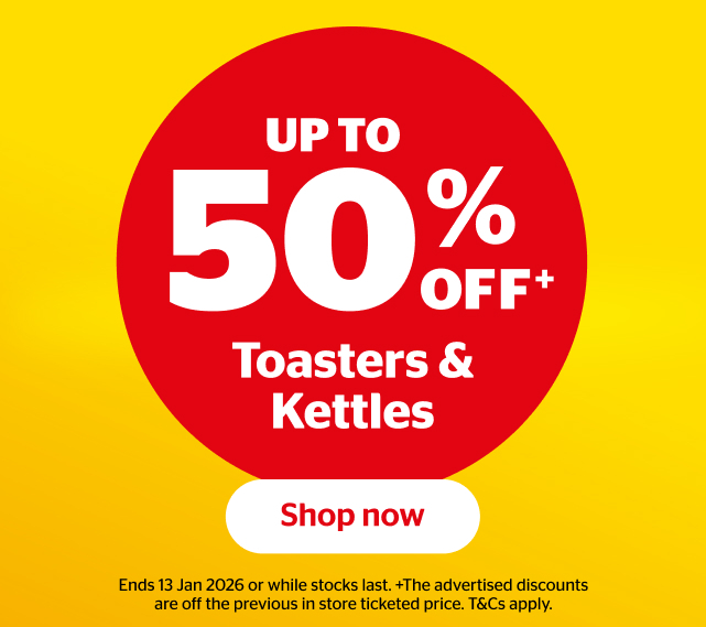 up to 50% off Toasters and Kettles