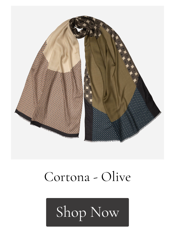 Olive green modal scarf from Italy