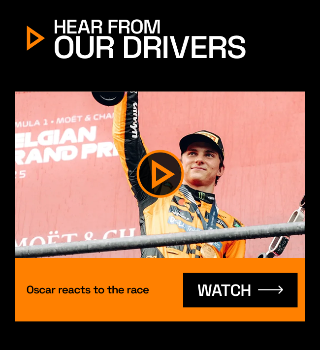 Oscar reacts to the race