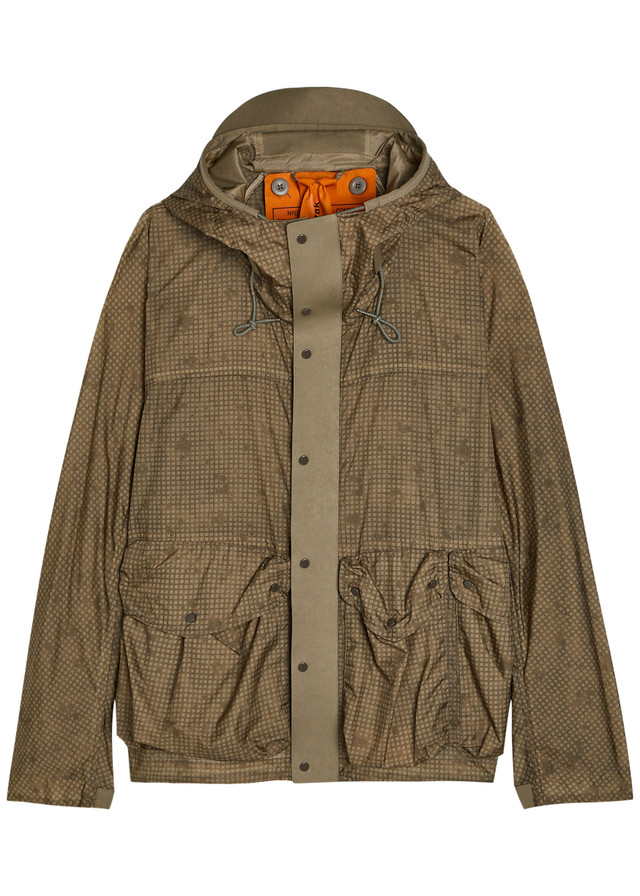 TEN C Skye checked hooded shell jacket
