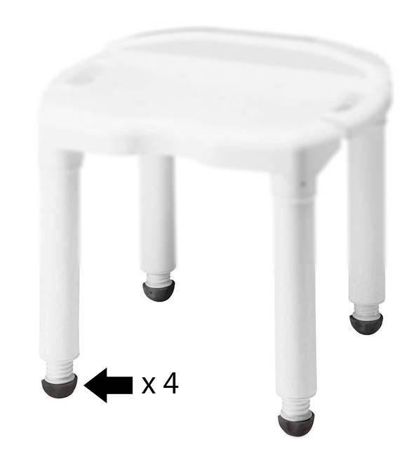 Image of Replacement Leg Tips for Carex Universal Shower Chair and Transfer Bench - Set of 4