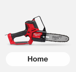 A Milwaukee M18 Fuel Hatchet Pruning Saw on a light gray tile.