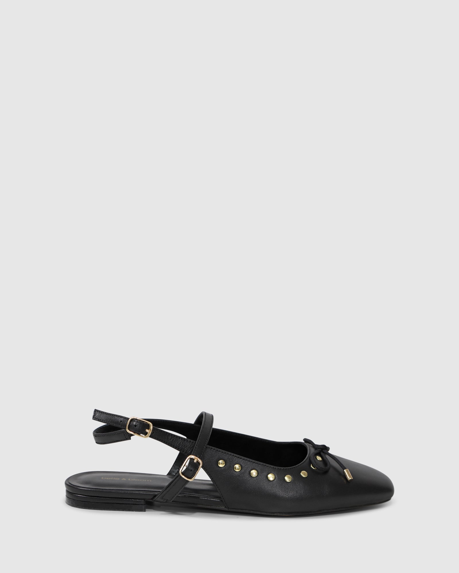 Image of True Romance Slingback Leather Flats - Black
