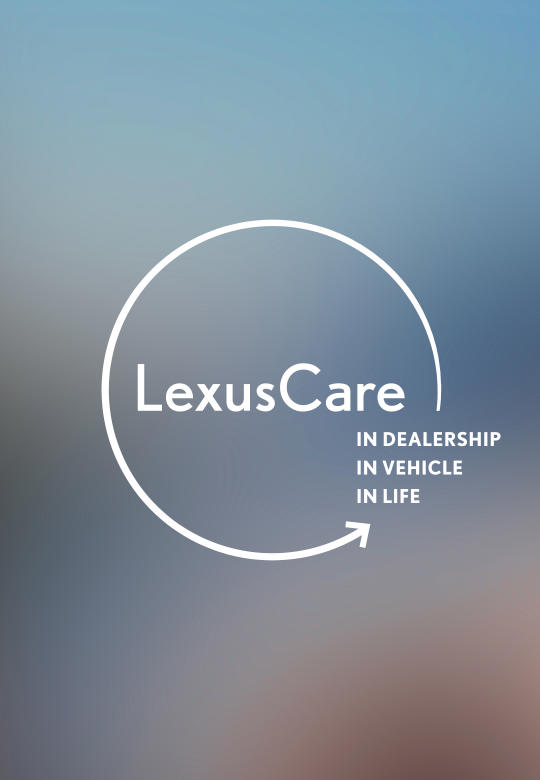 The LexusCare logo and tagline reading "In dealership. In vehicle. In life." Explore LexusCare.