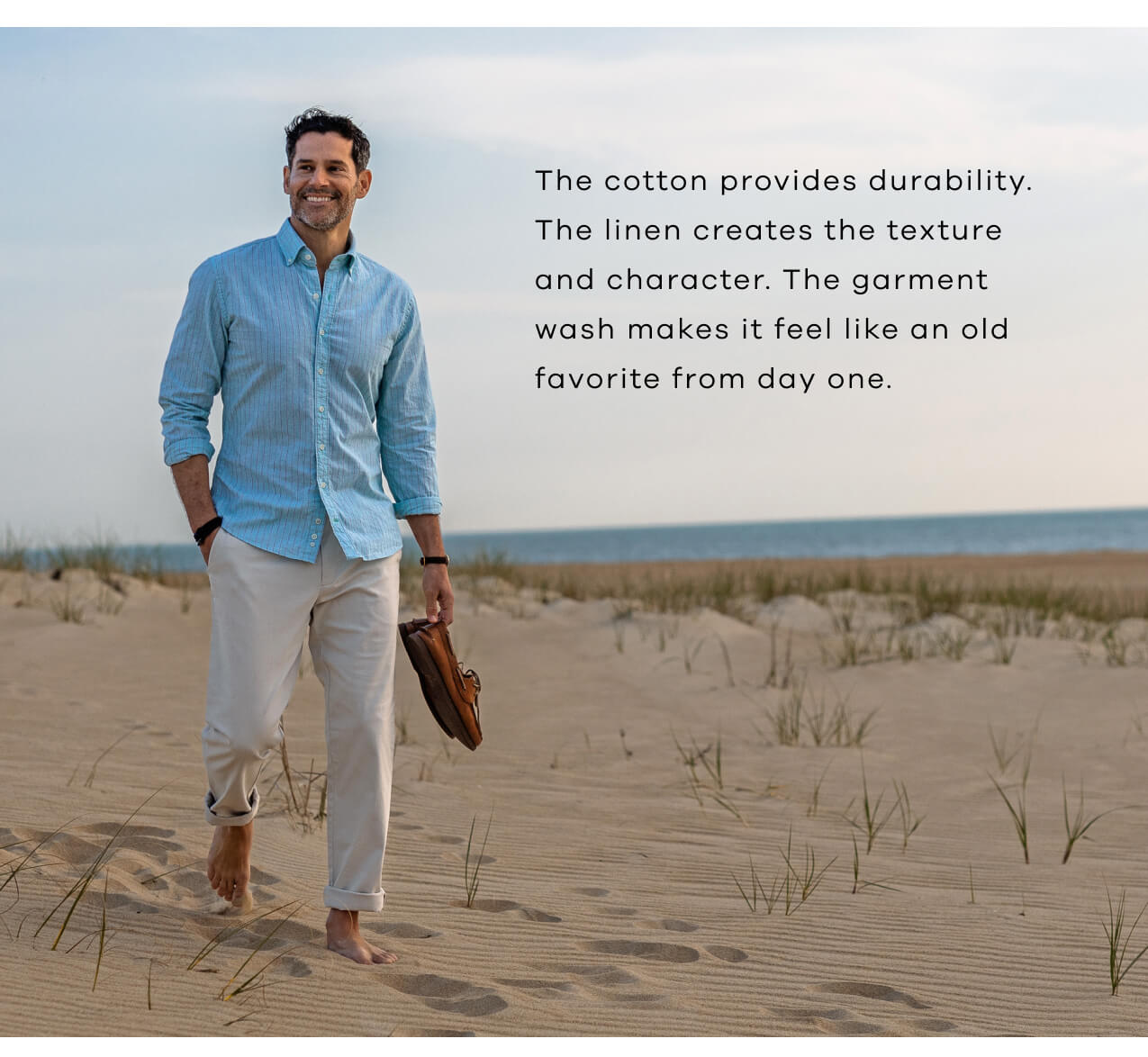 The Cotton Provides Durability. The Linen Creates The Texture And Character. The Garment Wash Makes It Feel Like An Old Favorite From Day One.