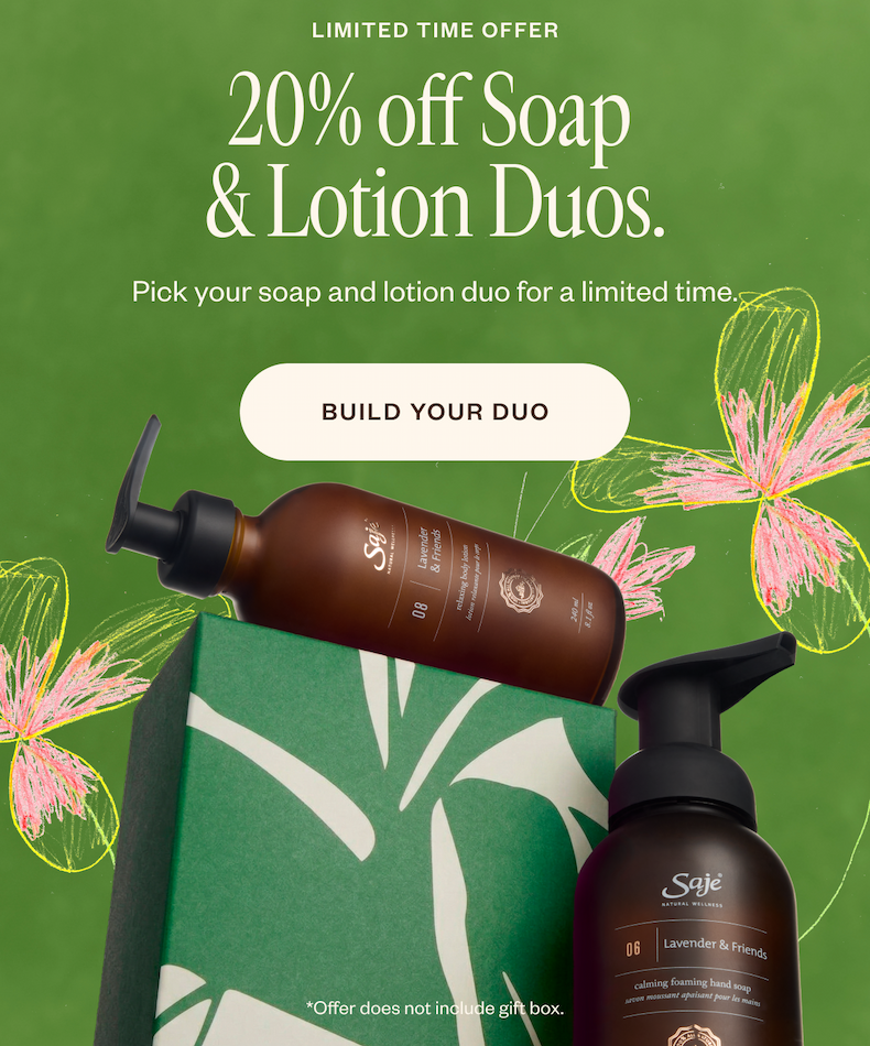 20% off Soap & Lotion Duos