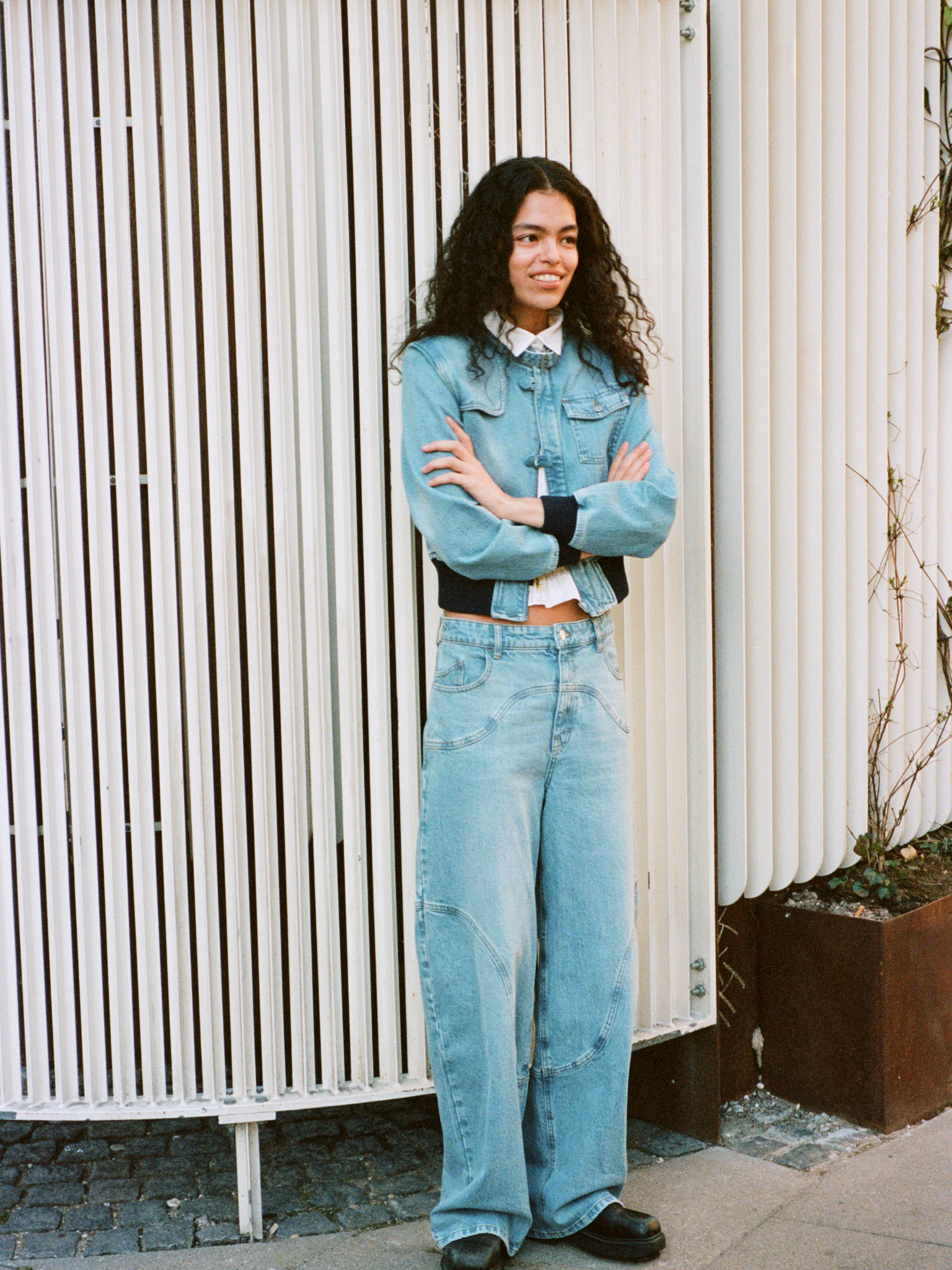 Girl denim jacket and denim pants 