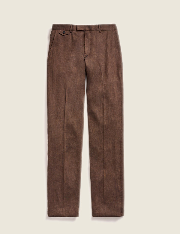 Herringbone Flat Front Trouser