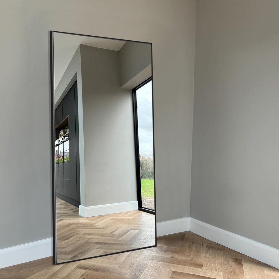 Vertell Oversize Rectangle Full Length Mirror Metal Mirror for GYM/ Bedroom with Stand