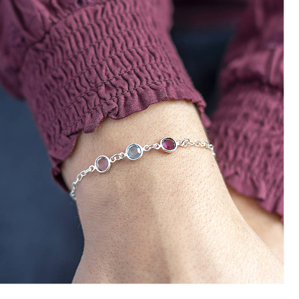 Family Birthstone Link Bracelet