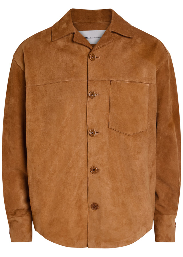 AMI PARIS Suede overshirt