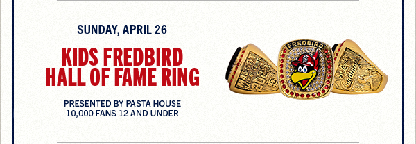 Kids Fredbird Hall of Fame Ring
