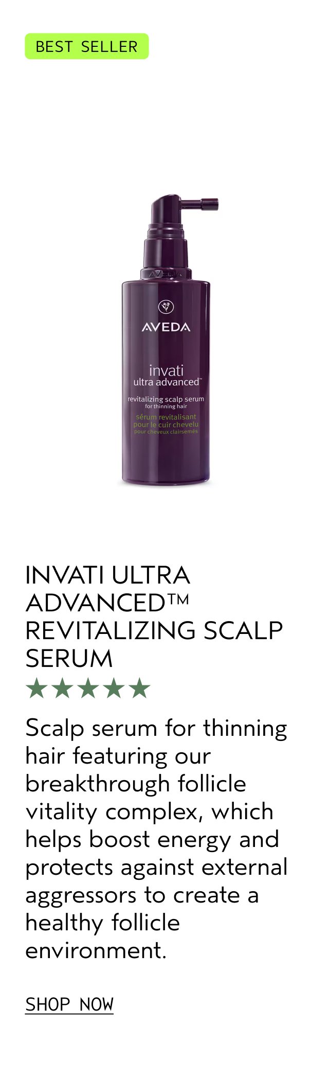 BEST SELLER | INVATI ADVANCED™ REVITALIZING SCALP SERUM | Scalp serum for thinning hair featuring our breakthrough follicle vitality complex, which helps boost energy and protects against external aggressors to create a healthy follicle environment. | SHOP NOW
