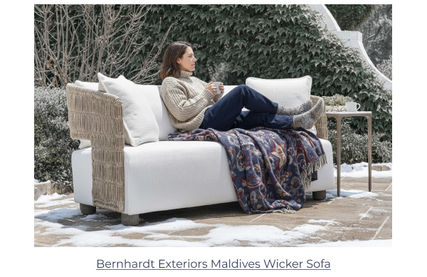 Bernhardt Exteriors Maldives Wicker Sofa