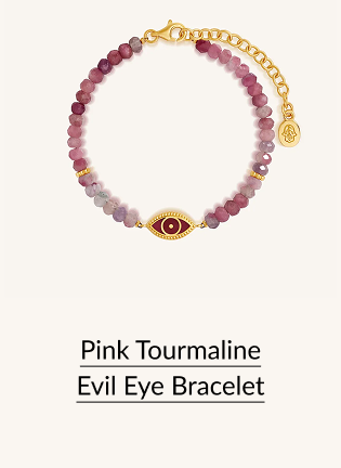 Pink Tourmaline Evil Eye Bracelet