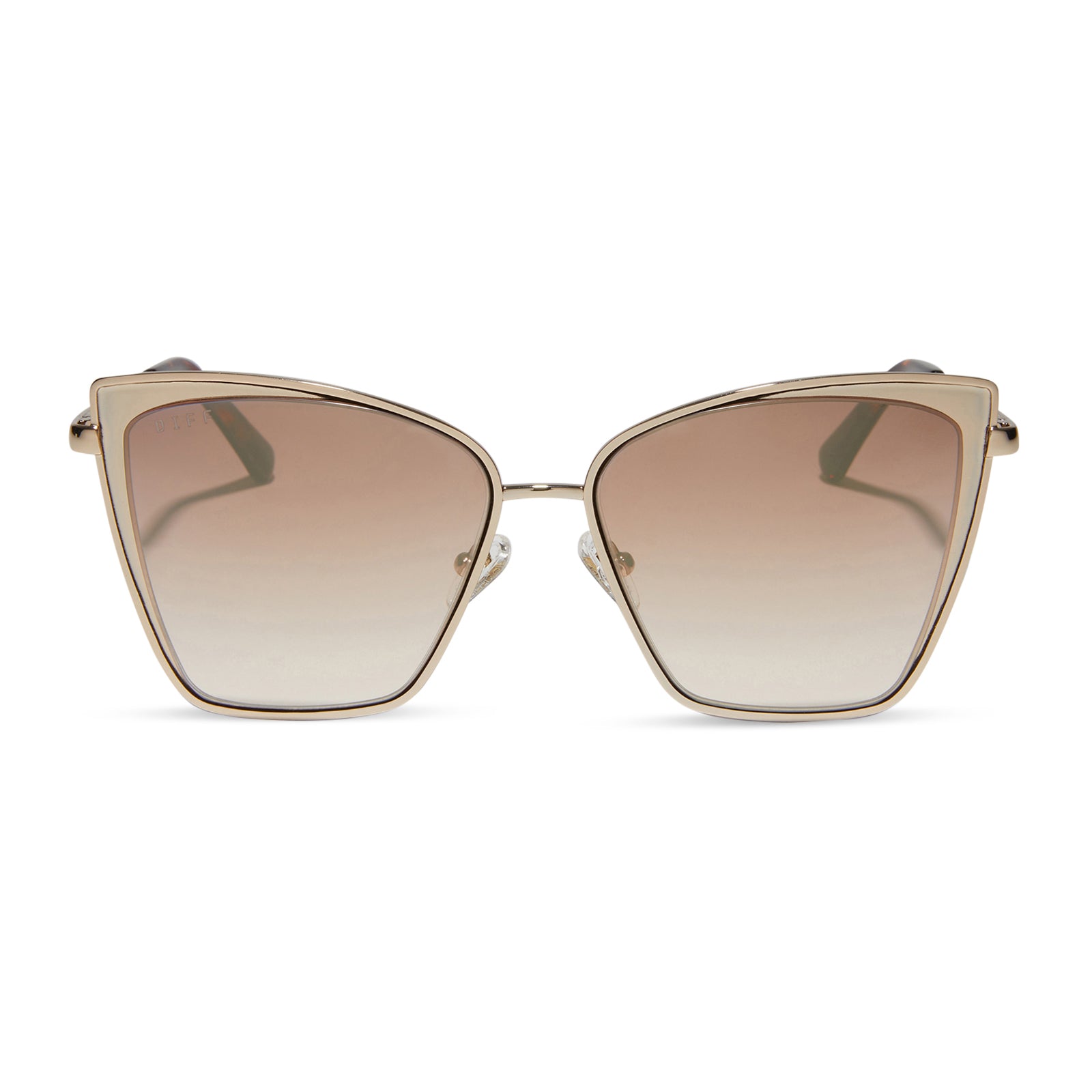 Image of BECKY - GOLD + FLASH BROWN GRADIENT SUNGLASSES
