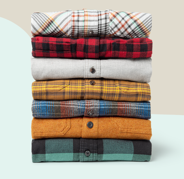 Flannels for everyone. Save big and let those fall colors fly.