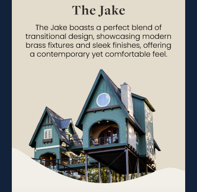 The Jake boasts a perfect blend of transitional design, showcasing modern brass fixtures and sleek finishes, offering. contemporary yet comfortable feel.