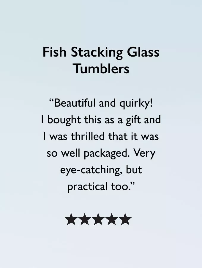 Fish Stacking Glass Tumblers, Set of 4, £30
